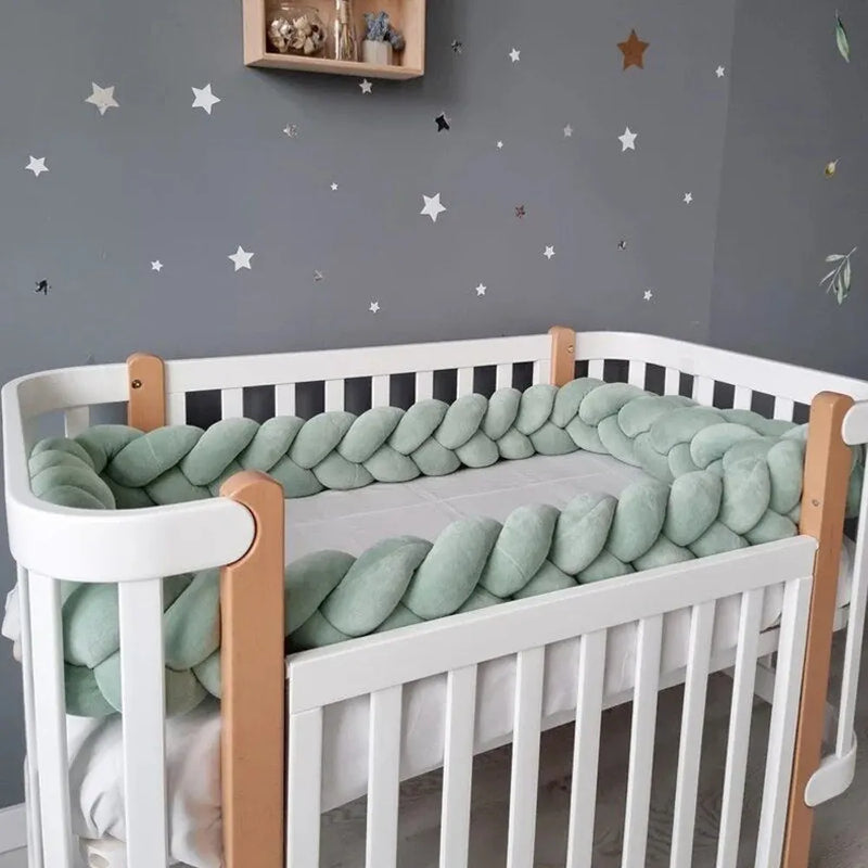 BébéYo Tour de Lit Tressé Velours 3.6m - Vert