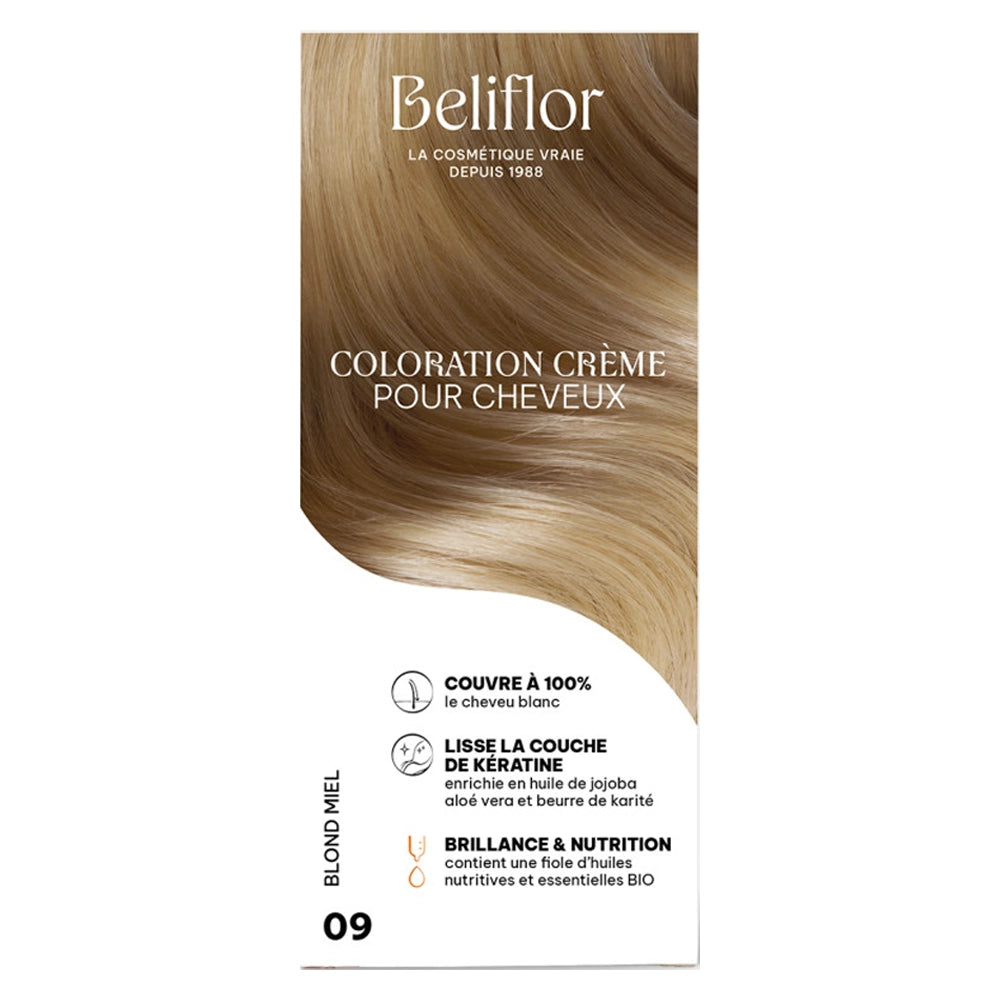Beliflor Unidose Coloration Crème pour Cheveux 120ml -  N° 09  Blond Miel