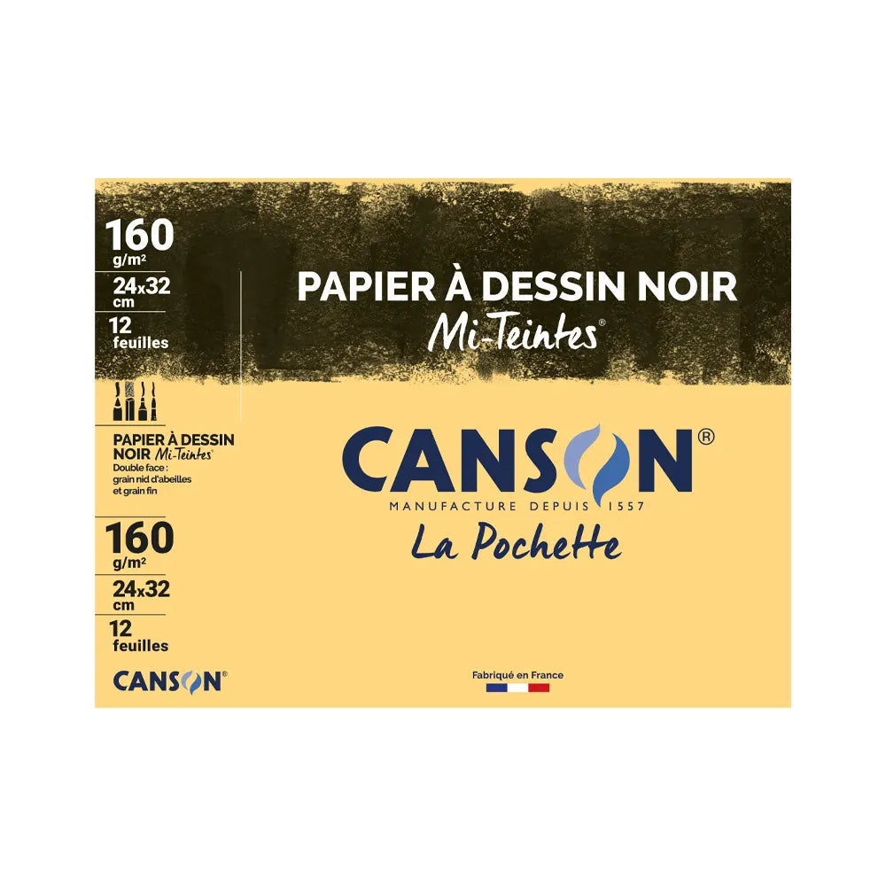 Canson Carpeta con 12 Hojas de Papel 425 A4 – 160 g/m²