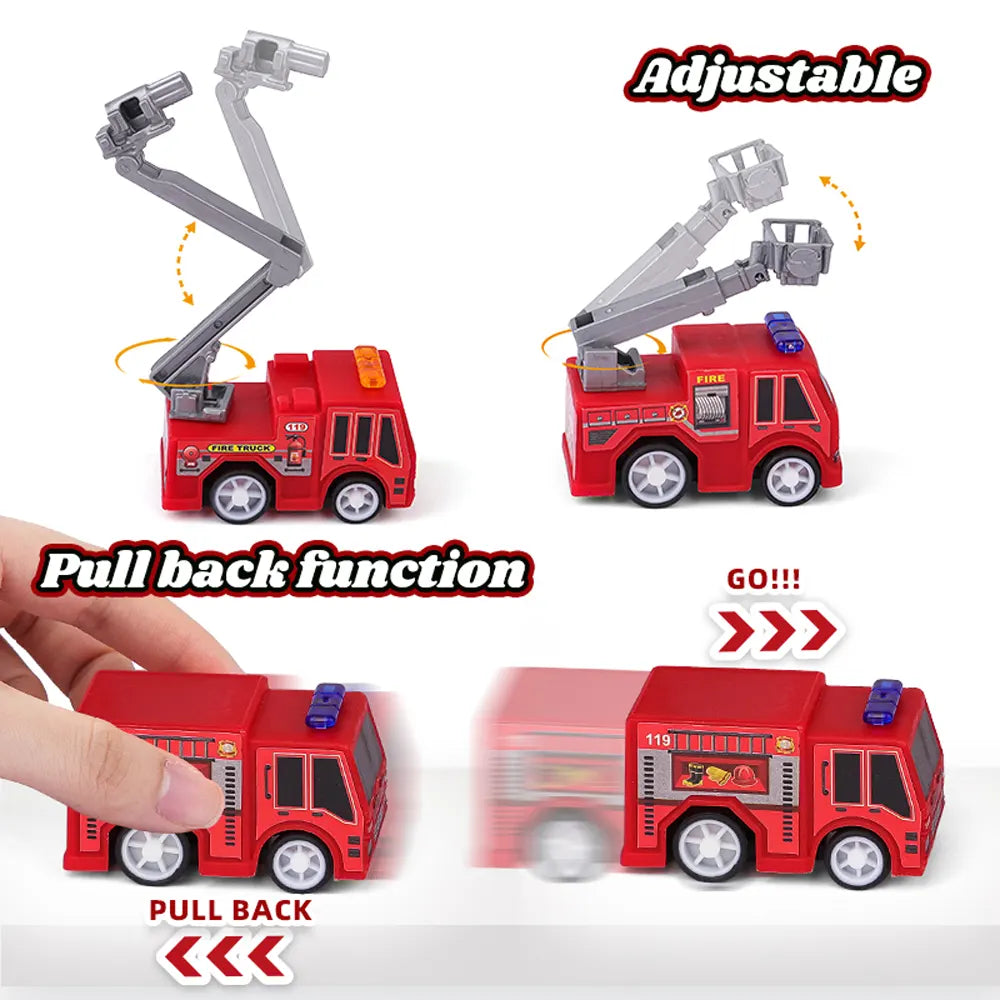 Lote de 4 Coches de Bomberos de Fricción - 3A+