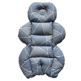 BébéYo Coussin de Poussette - Marine à Lignes Blanc