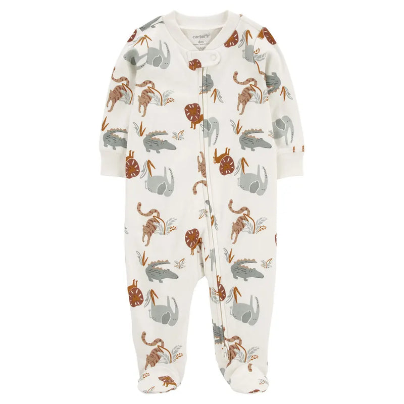 Carter's Cotton Sleepsuit - Ivory Animal