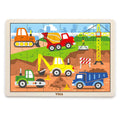 Viga Toys Puzzle 24 Pièces Engins en Bois - 24M+