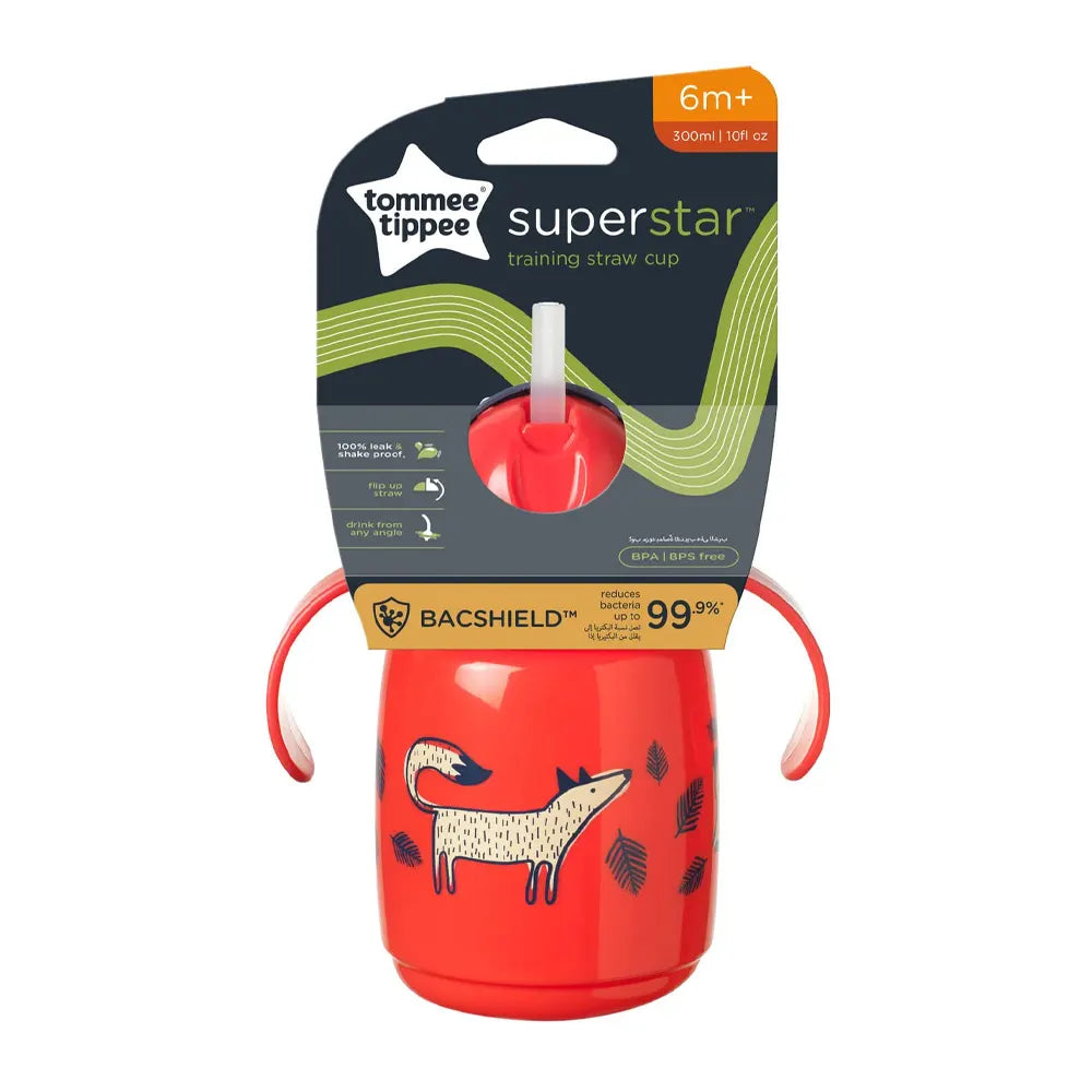 Tommee Tippee Tasse à paille Super Star 300ml - Rouge