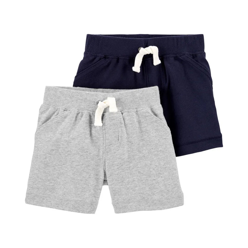 Carter's 2-Pack Pull-On Shorts - Gray & Blue