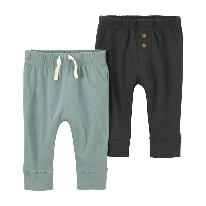 Carter's 2-Pack Cotton Pull-On Joggers - Olive & Gray