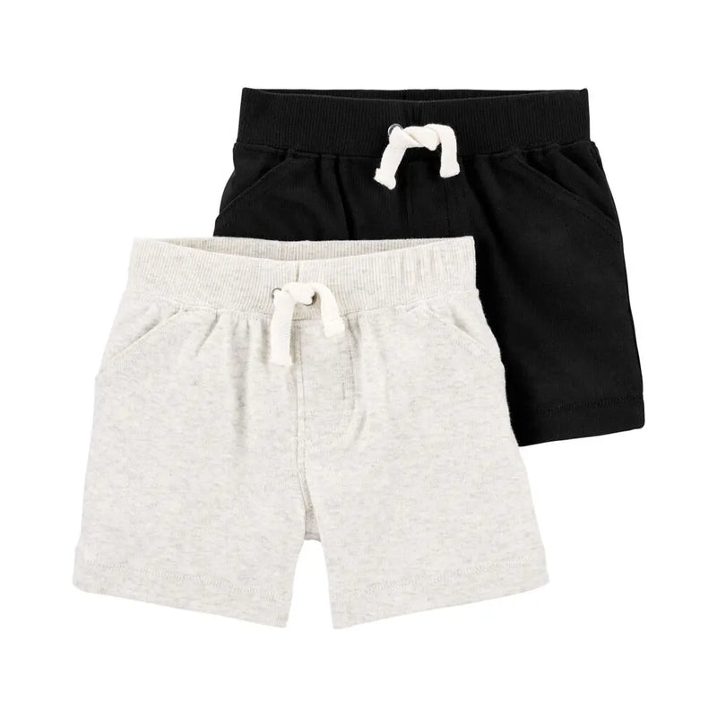 Carter's 2-Pack Cotton Pull-On Shorts - Black & Gray