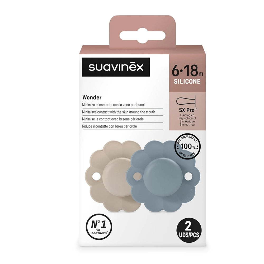 Suavinex Pack de 2 Sucettes Physiologique 6-18M - Cloud & Lake