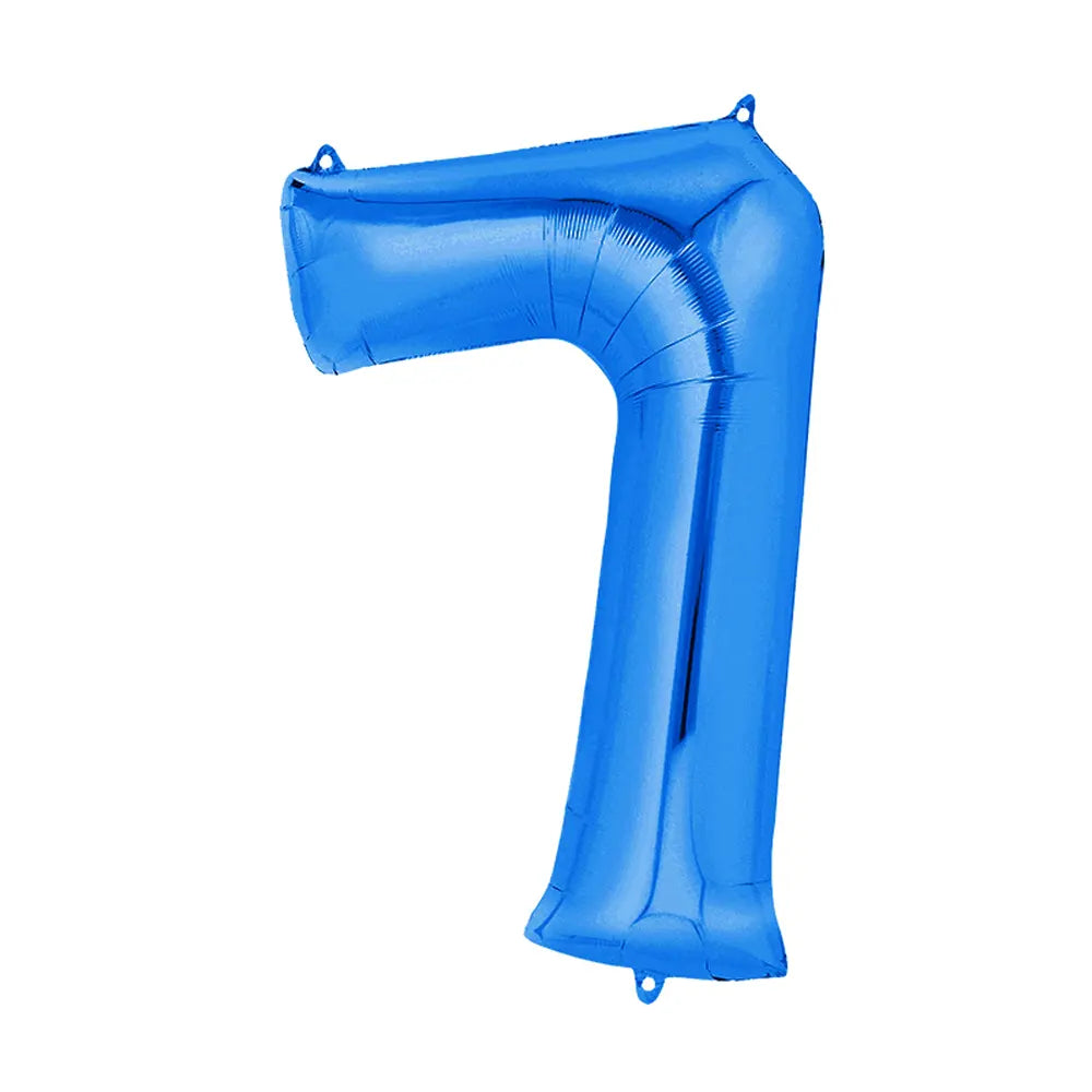 Ballon Chiffre 7 en Aluminium Bleu – 86cm