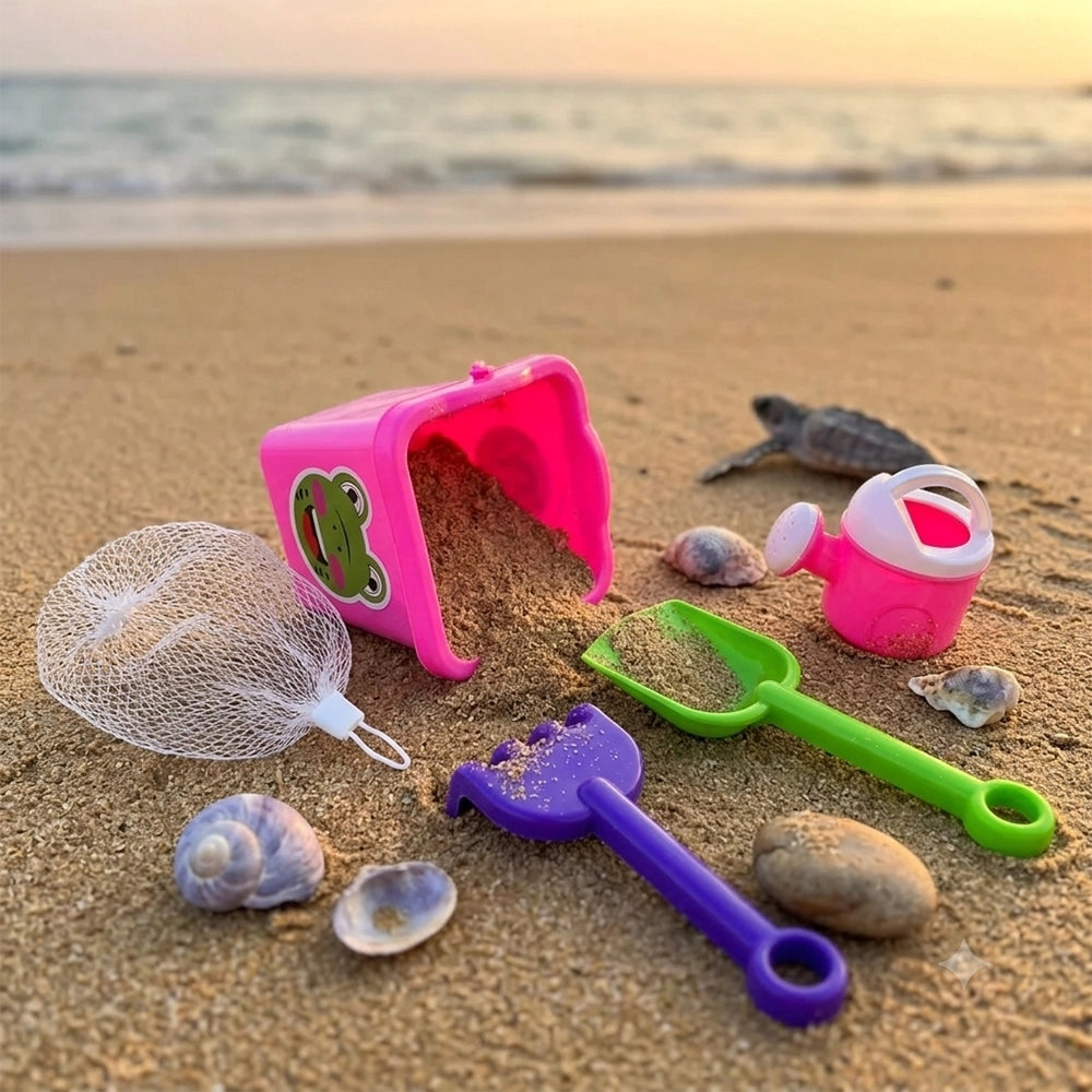 Seau de Plage avec Accessoires Multicolores - Rose