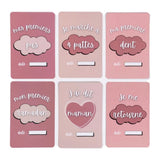 Cartes Étapes - Premières Fois de Bébé Rose