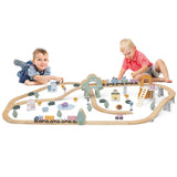 Viga Toys PolarB Circuit de Train en Bois 92 Pièces 3A+