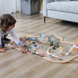 Viga Toys PolarB Circuit de Train en Bois 92 Pièces 3A+
