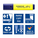 Staedtler Lote de 4 Resaltadores Fluorescentes 364 WP4 Textsurfer Classic