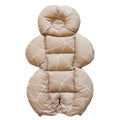 BébéYo Coussin de Poussette - Beige à Lignes Blanc
