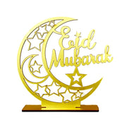Décoration Lune Dorée Aïd Mubarak – 20x20 cm