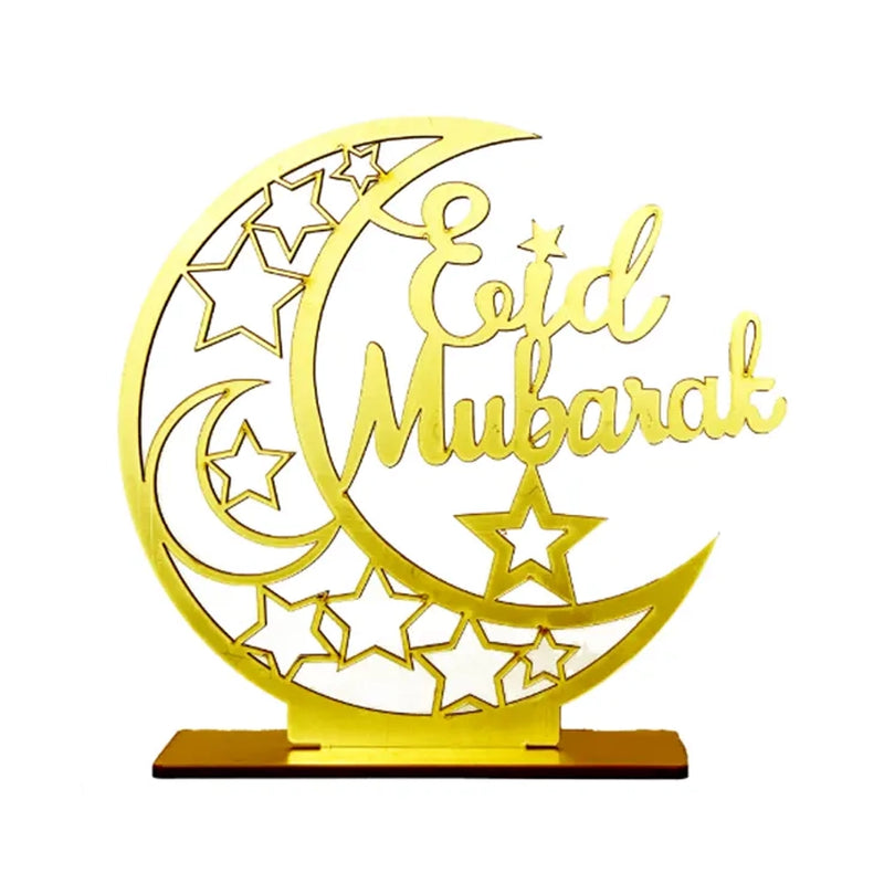 زينة قمر ذهبي عيد مبارك – 20×20 سم