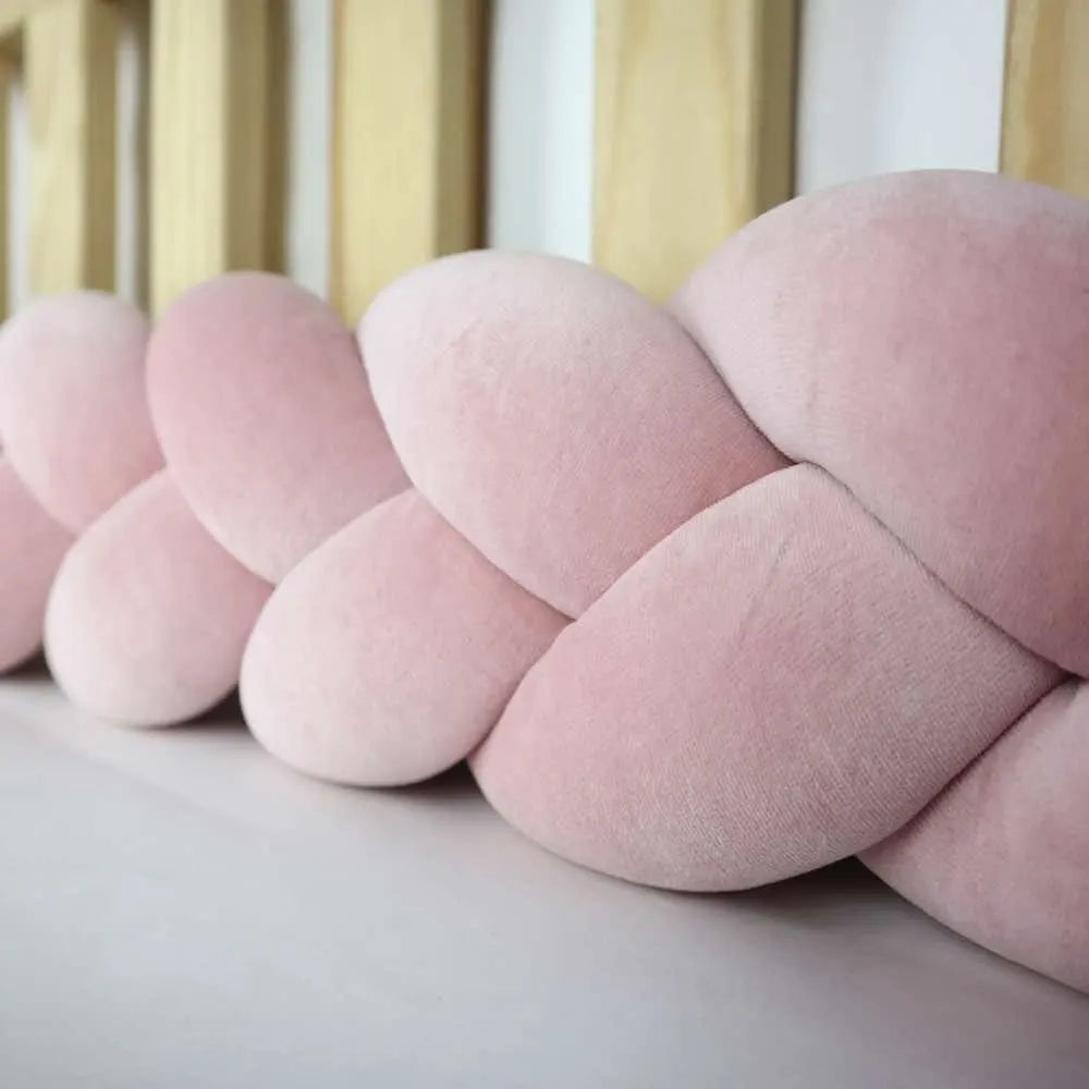 BébéYo Tour de Lit Tressé Velours 3.6m - Rose