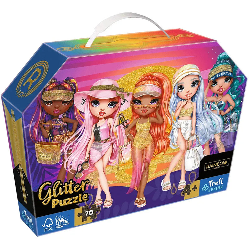 Trefl Puzzle Glitter Poupées Rainbow High 70 Pièces  - 4A+