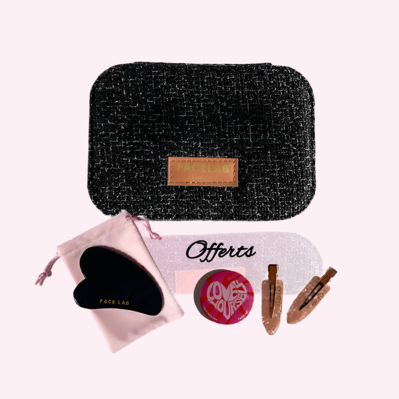 Facelab Coffret Gua Sha Coeur Texturé Obsidienne - Noire