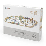 Viga Toys PolarB Circuit de Train en Bois 92 Pièces 3A+