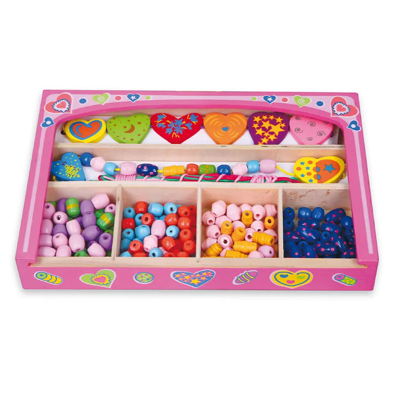 فيغا تويز علبة خرز خشبي على شكل قلب - +3 سنوات