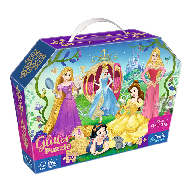 Trefl Puzzle Glitter Princesses 70 Pièces - 4A+