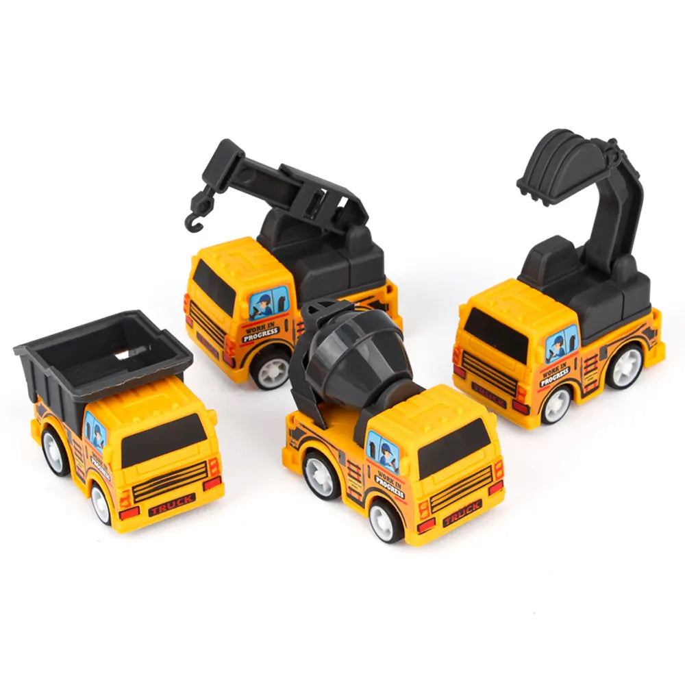 Lot de 4 Véhicules de Construction à Friction - 3A+