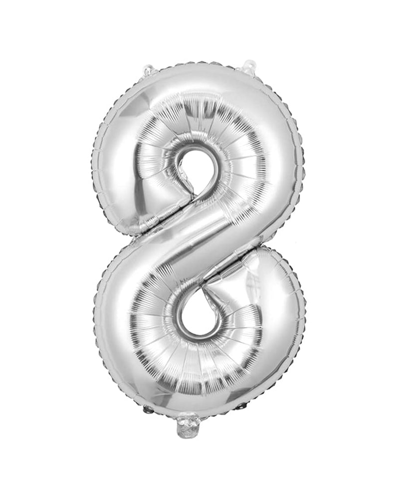 Ballon Numéro 8 17" - Argenté