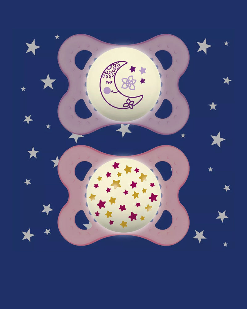 Lot de 2 Sucettes MAM Original Nuit 0-6M - Rose