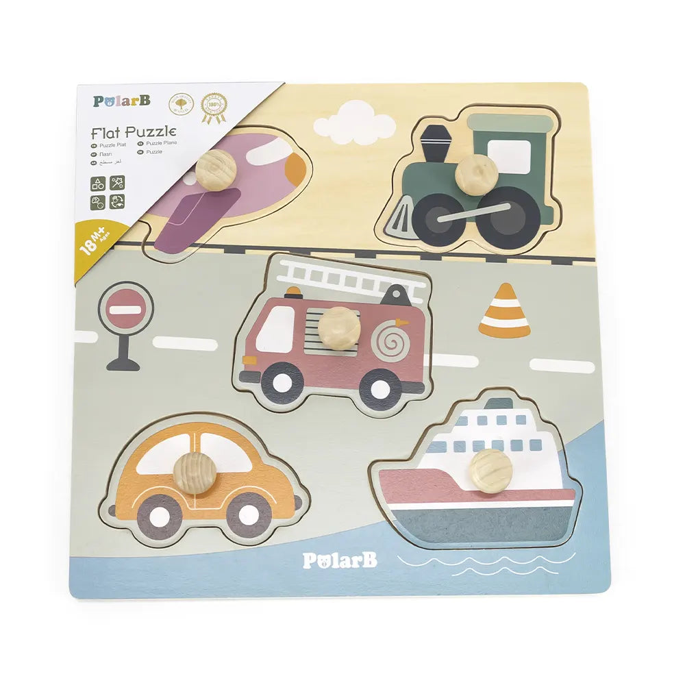 Viga Toys PolarB Puzzle Plat avec Poignées Transports 18M+