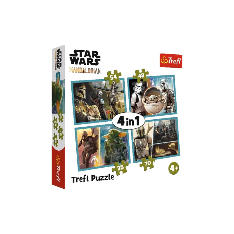 Trefl Puzzle 4-en-1 Star Wars Le Mandalorien et son Monde - 4A+