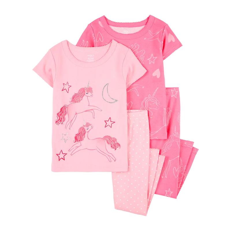 Pyjama 4 Pièces en Coton Fille Carter's - Licorne