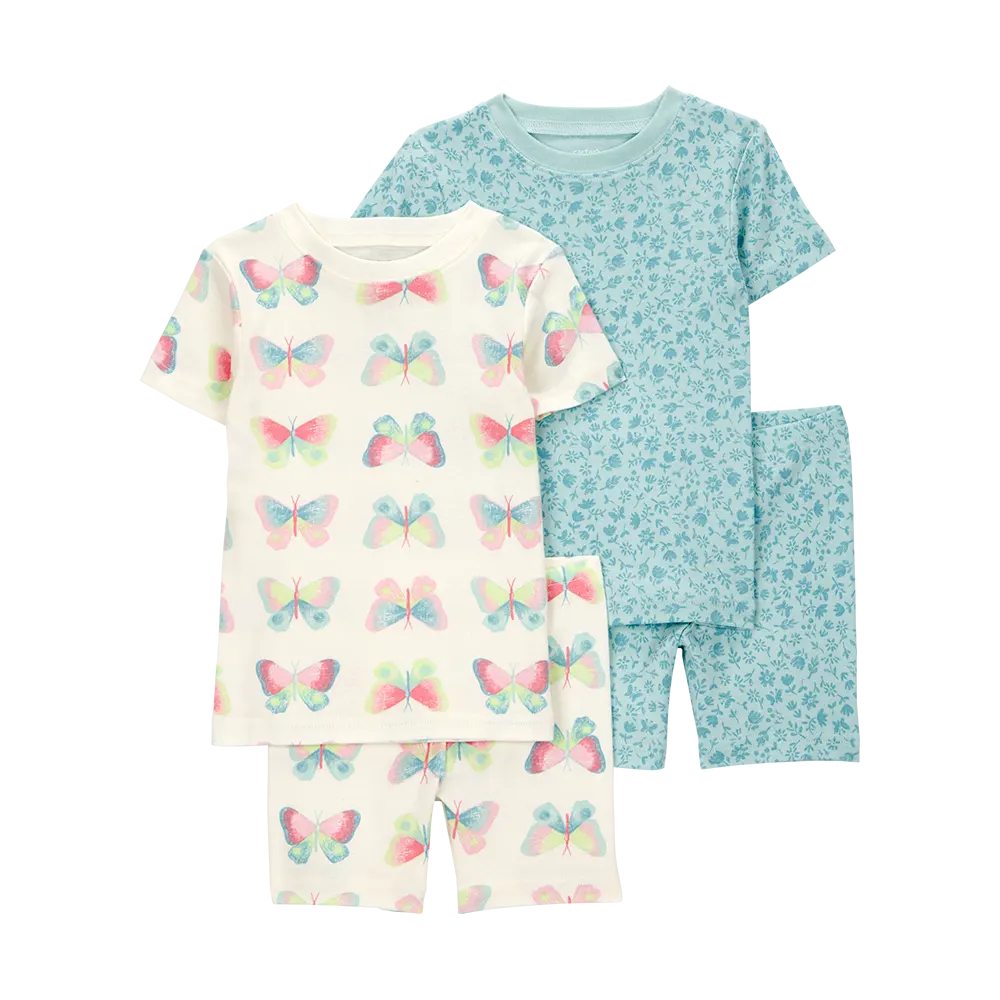 Pyjama 4 pièces papillon fille - 100% Coton