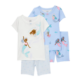 Pyjama 4 pièces sirène fille - 100% Coton