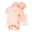 Pyjama 4 pièces orange fille - 100% Coton