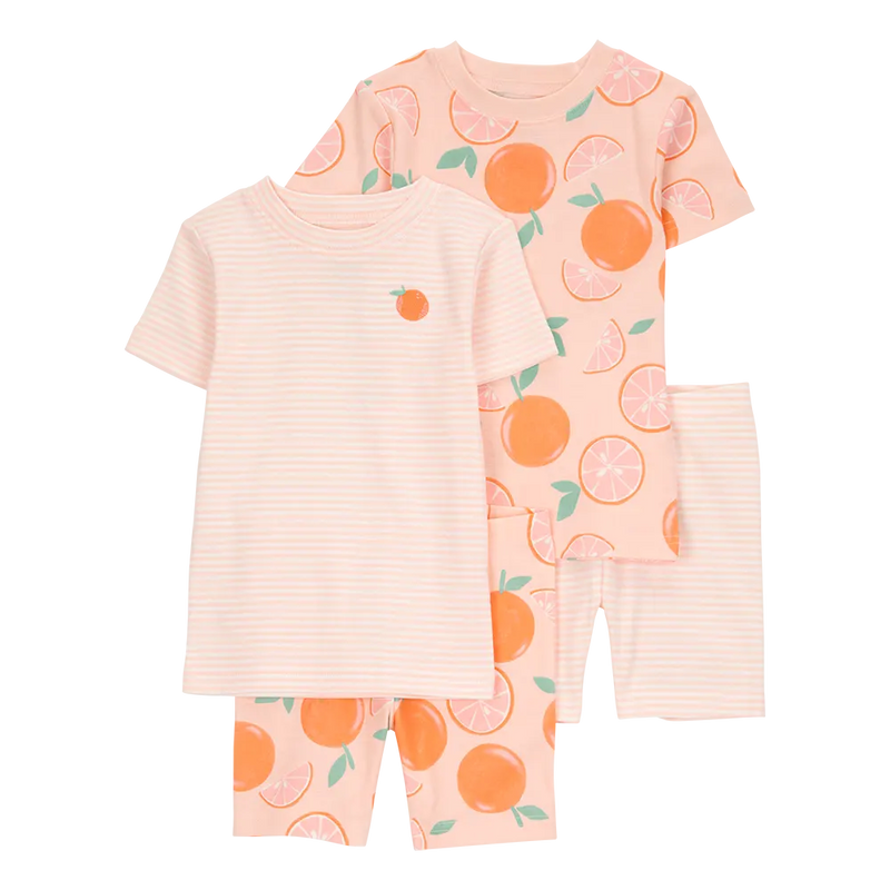 Pyjama 4 Pièces Fille Carter's - Orange
