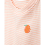 Pyjama 4 pièces orange fille - 100% Coton
