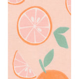 Pyjama 4 pièces orange fille - 100% Coton