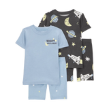 Pyjama 4 pièces espace garçon - 100% Coton
