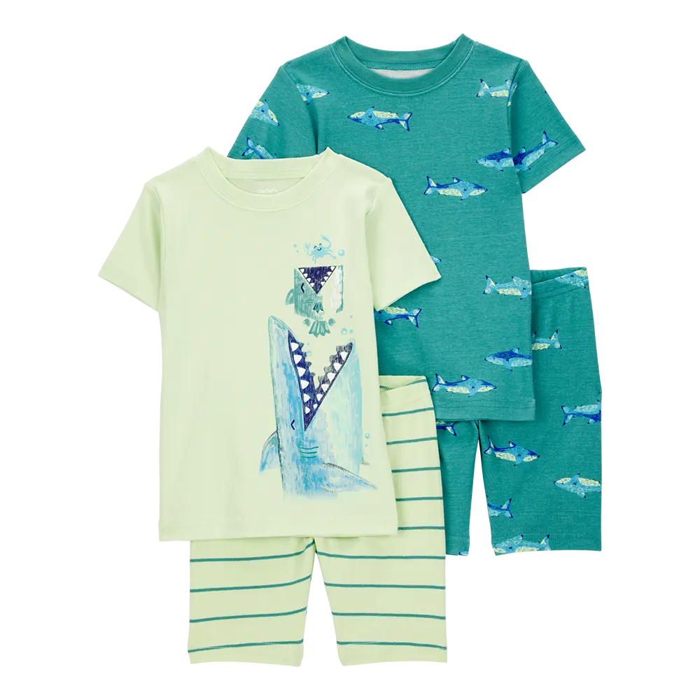 Pyjama 4 pièces requin garçon - 100% Coton