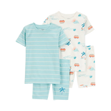 Pyjama 4 pièces palmiers garçon - 100% Coton