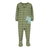 Pyjama dors-bien rayé dinosaure garçon - Coton