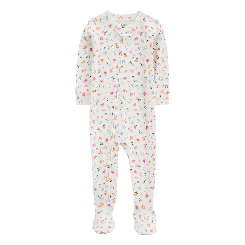 Carter's Girl's Cotton Sleeper - Gray Floral