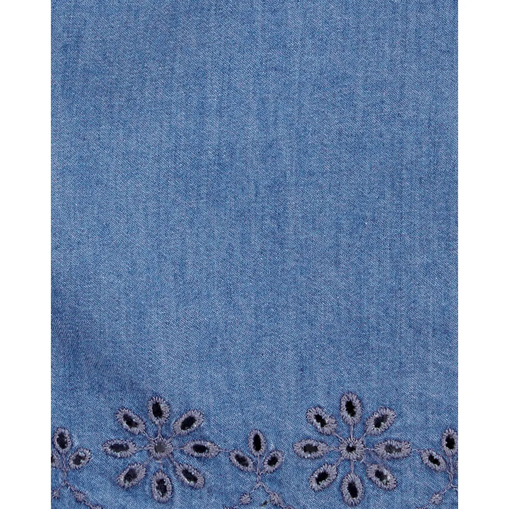 Barboteuse en Coton Boutonnée Fille Carter's - Chambray