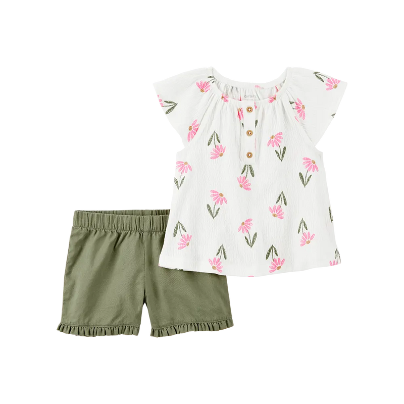 Haut & Short Fille Carter's - Vert Floral