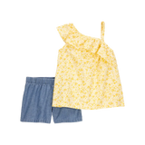 Ensemble débardeur et short fleuri fille