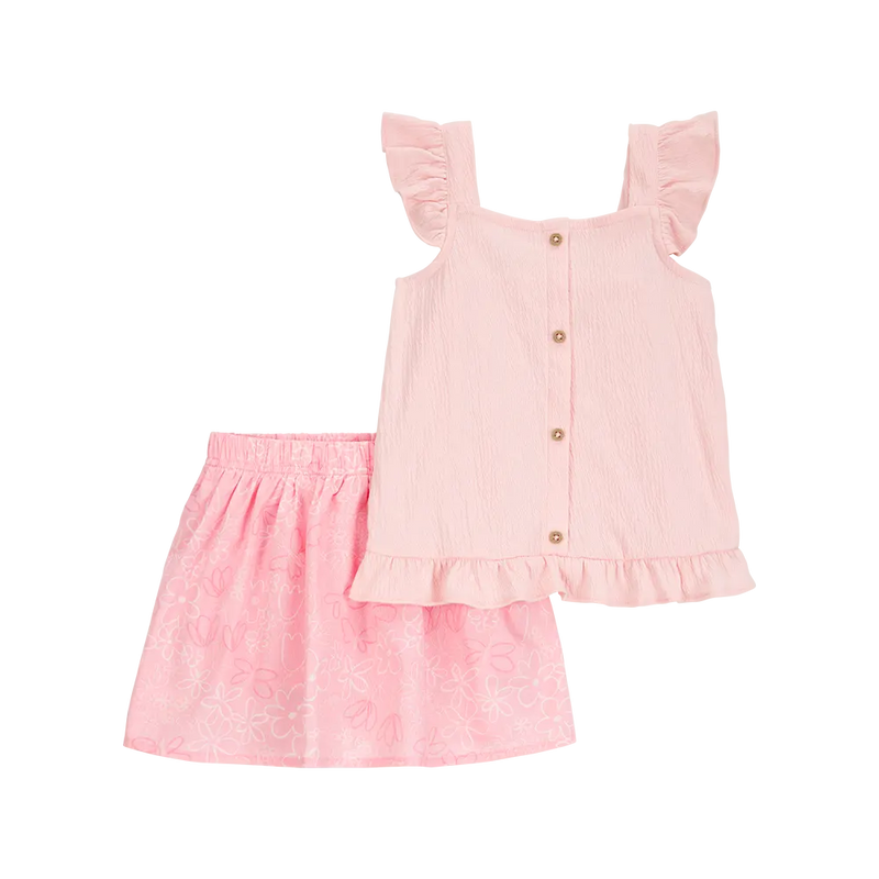 Débardeur & Jupe-Short Fille Carter's - Rose