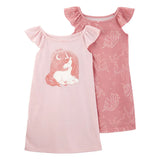 Lot de 2 chemises de nuit licorne fille (2-5 ans)