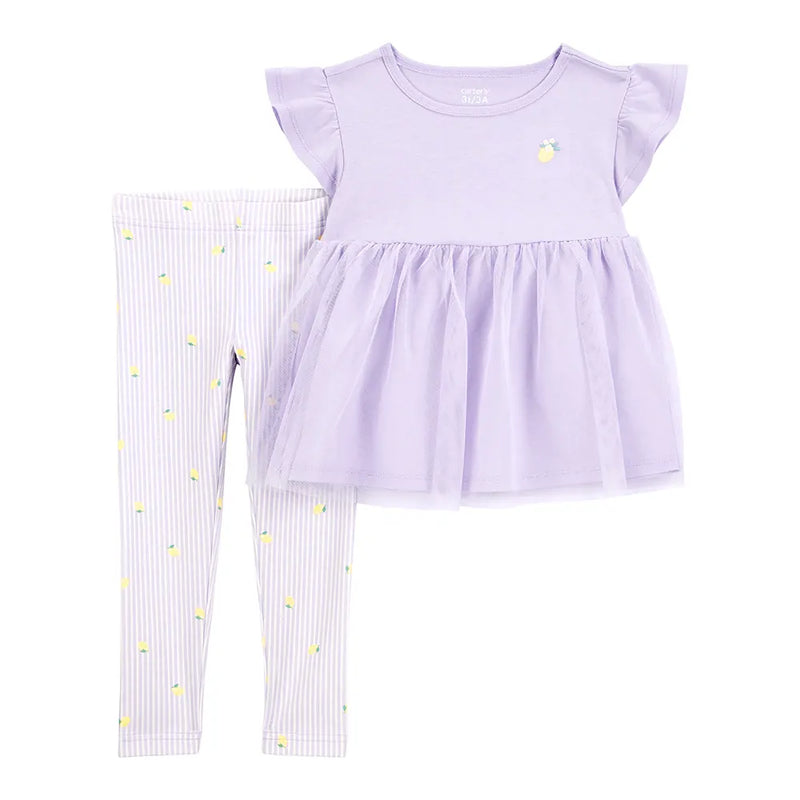 Haut en Tulle & Legging Fille Carter's - Violet